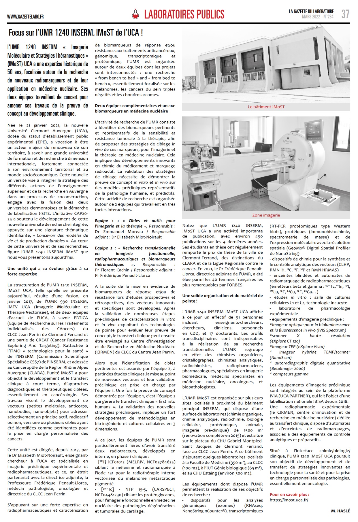 La gazette du laboratorie Mars 2022